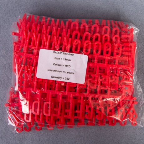 Red Econ 19mm Peg Letter Character Sets